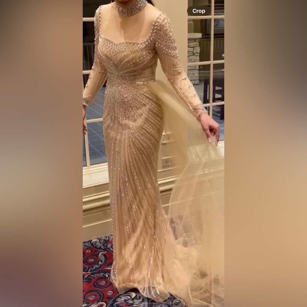 Beautiful Beaded Beige Dress